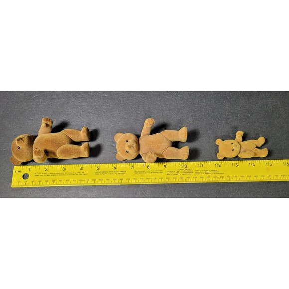 1980s Bear Family Simba Barenwald Baerenwald Calico dad mom baby felt animals - Picture 5 of 7